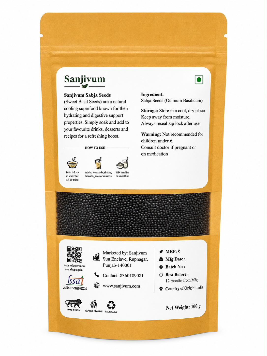 Sanjivum basil seeds